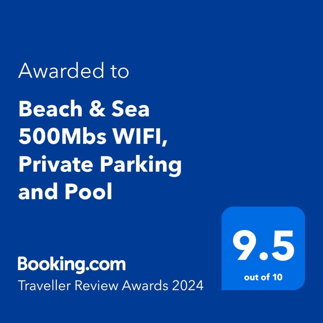 Beach & Sea Apt, Fast Wifi, Airco, Private Parking And Pool Портиман Екстериор снимка